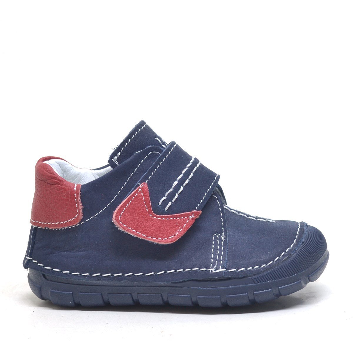 Genuine Leather Navy Blue Velcro Seasonal Baby Boy Shoes - 2