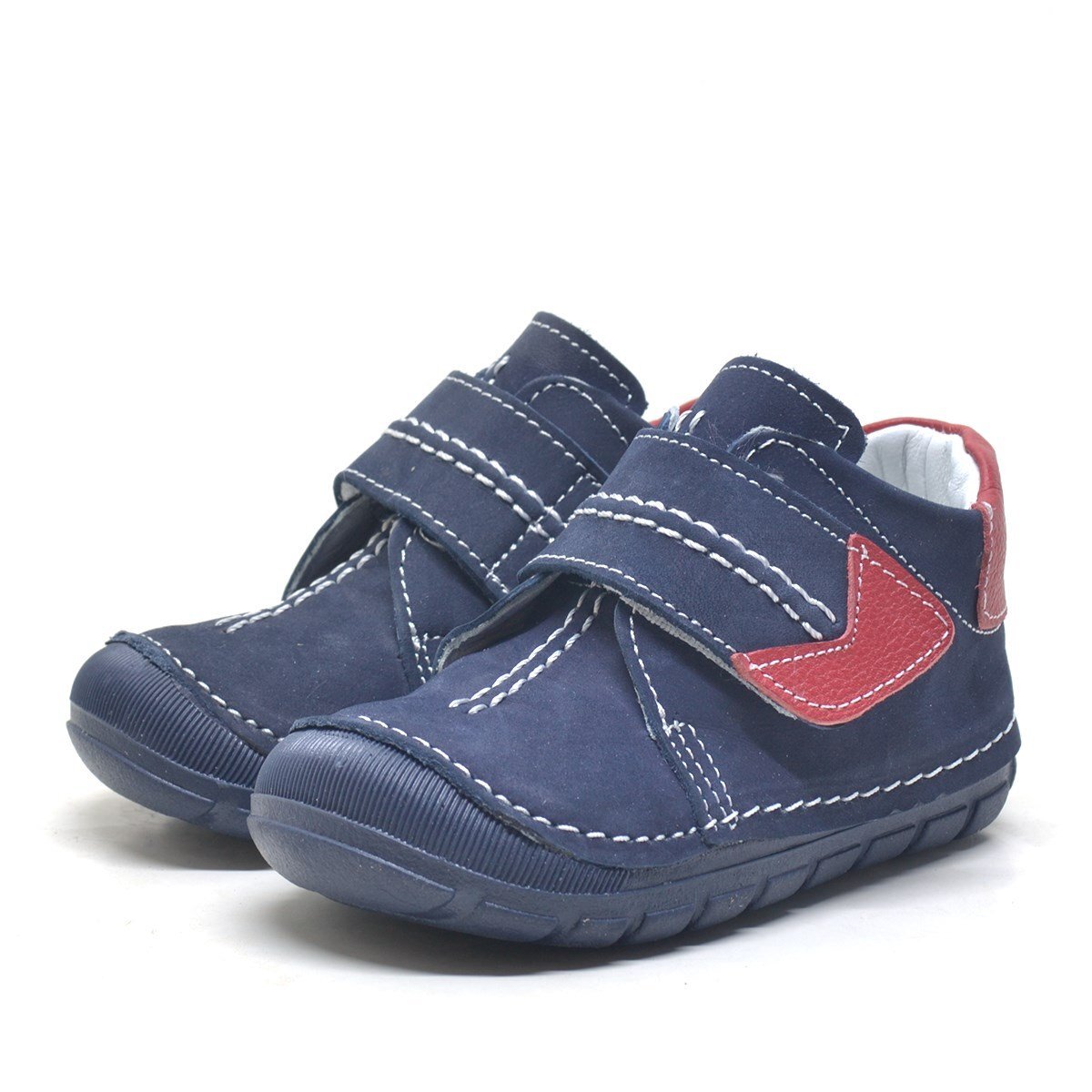 Genuine Leather Navy Blue Velcro Seasonal Baby Boy Shoes - 3