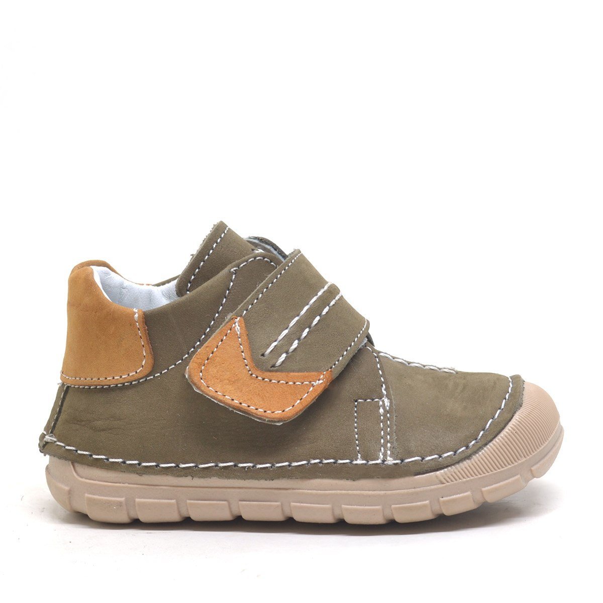 Genuine Leather Khaki Velcro Seasonal Baby Boy Shoes - 2