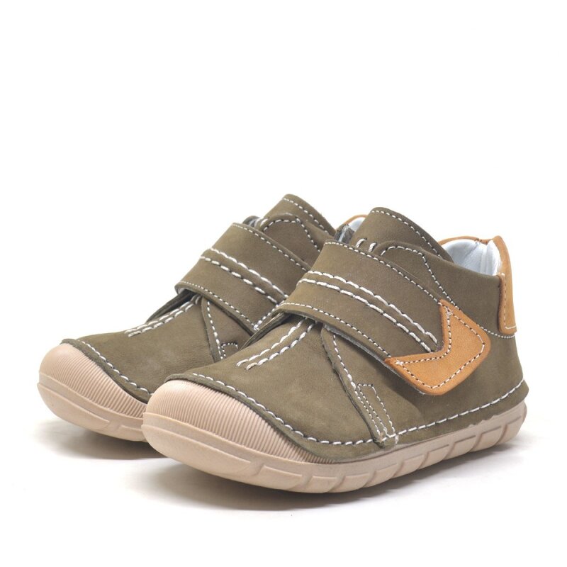 Genuine Leather Khaki Velcro Seasonal Baby Boy Shoes - 3