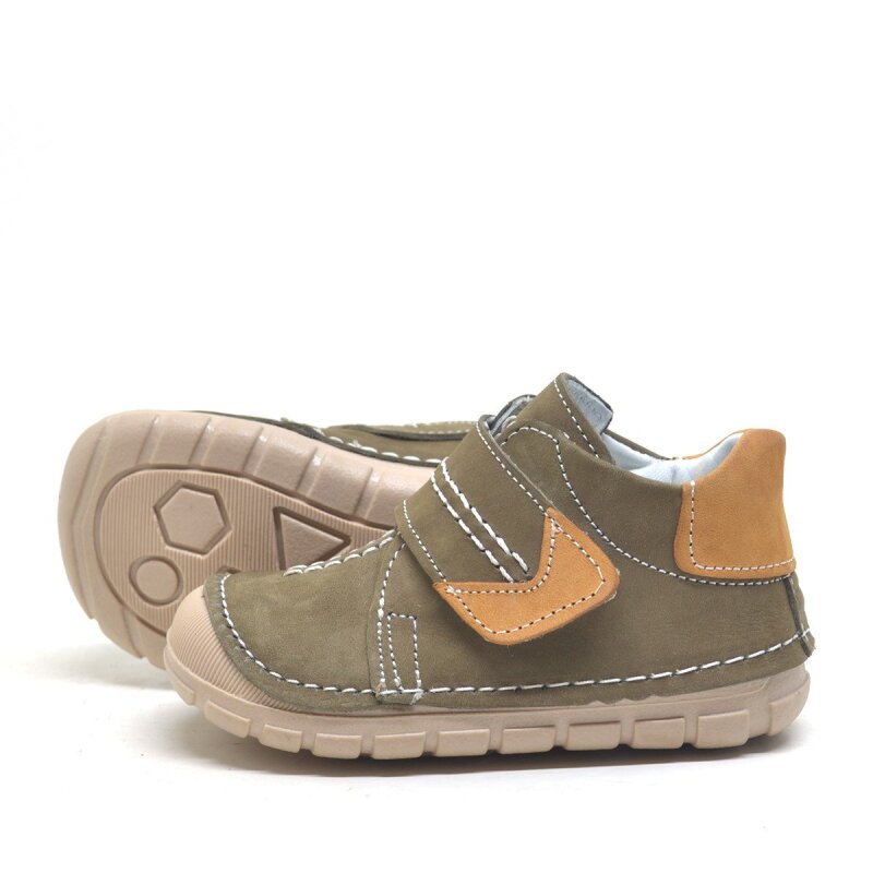 Genuine Leather Khaki Velcro Seasonal Baby Boy Shoes - 4