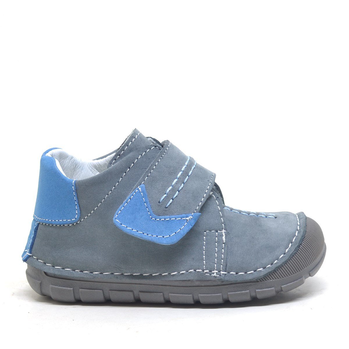 Genuine Leather Grey Velcro Seasonal Baby Boy Shoes - 2