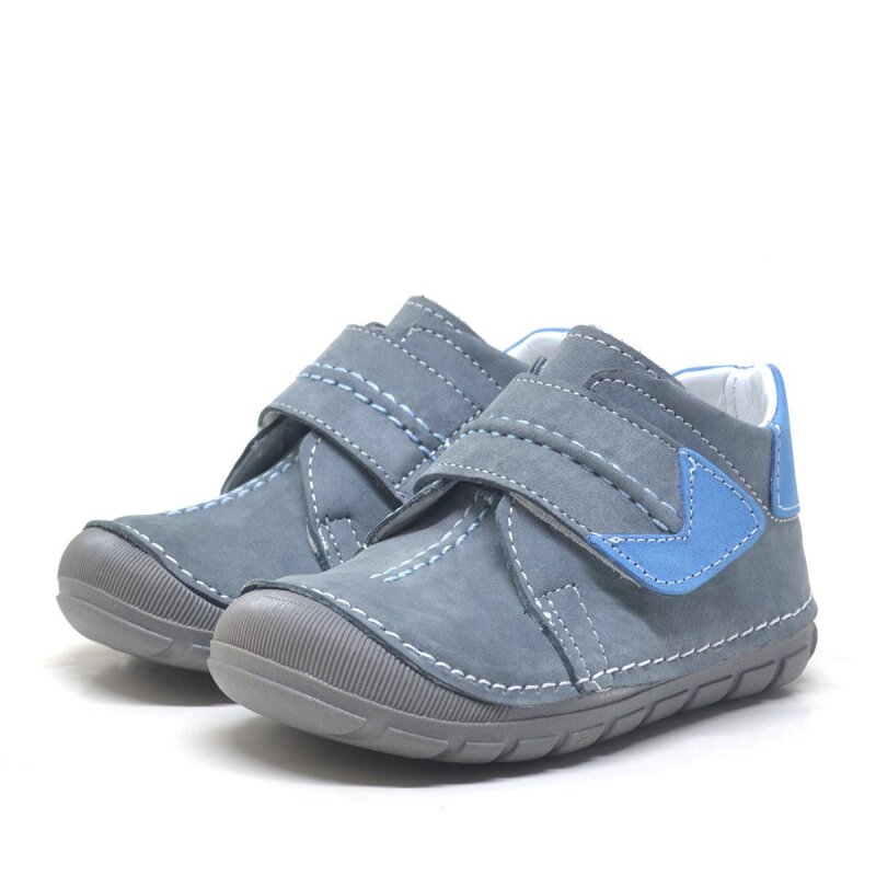 Genuine Leather Grey Velcro Seasonal Baby Boy Shoes - 3