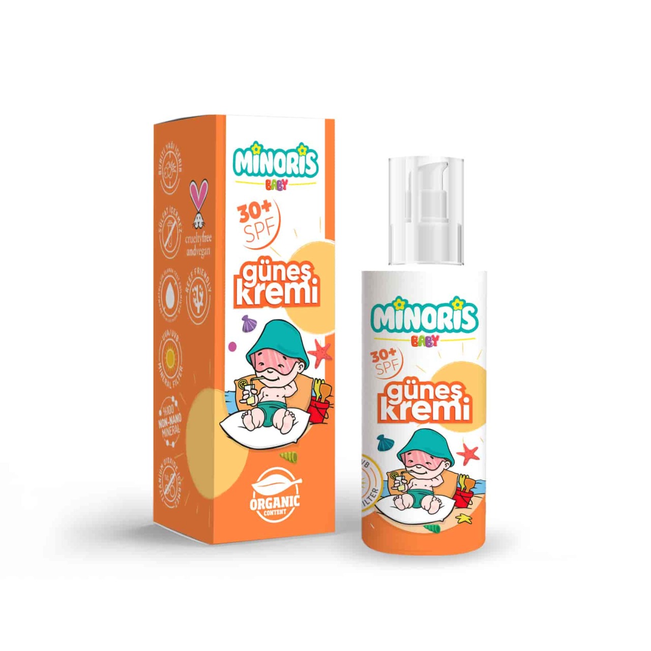 Minoris Baby Organik Güneş Koruyucu Sprey Krem 30 SPF 150 ml - 1