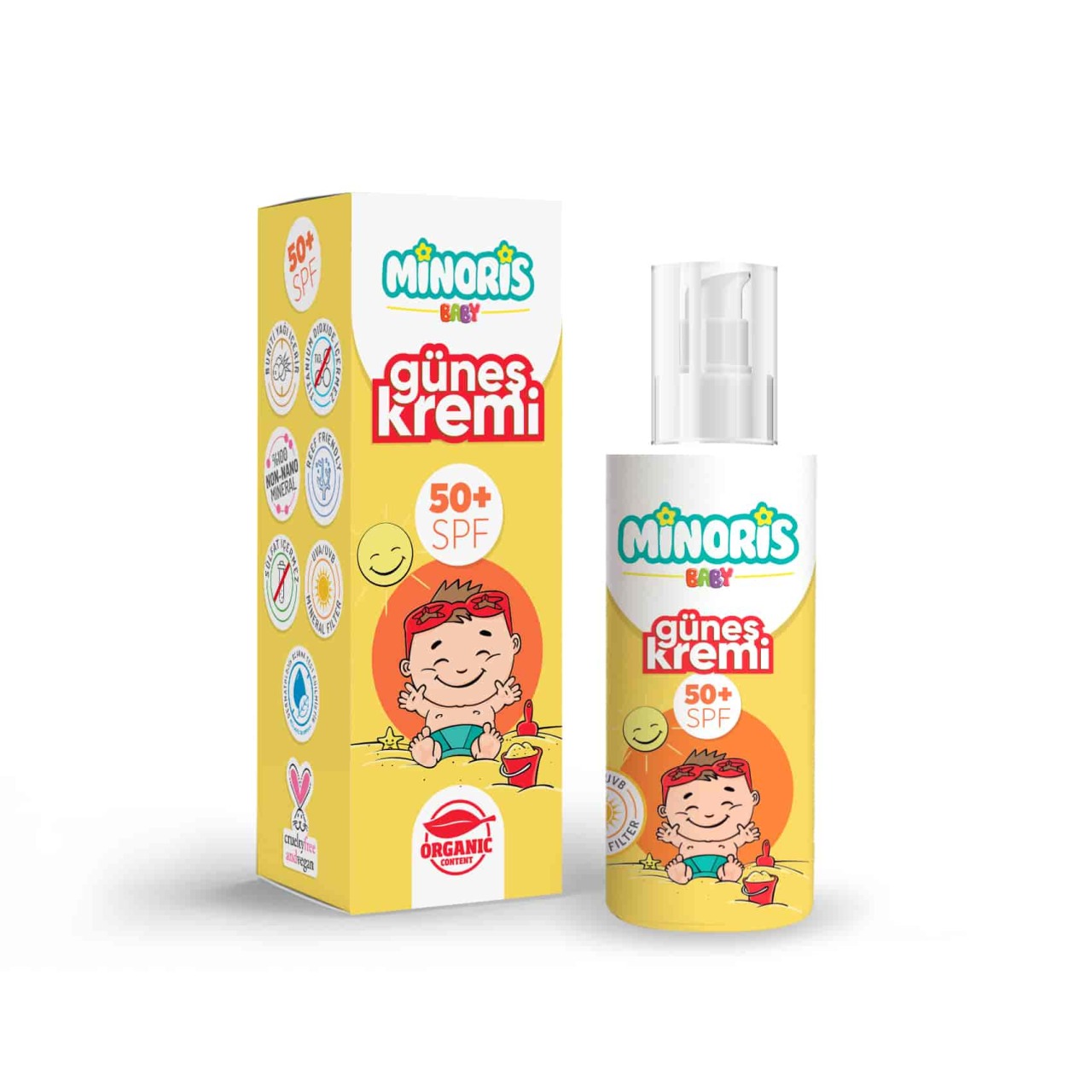 Minoris Baby Organik Güneş Kremi 50 Spf 150 ml - 1