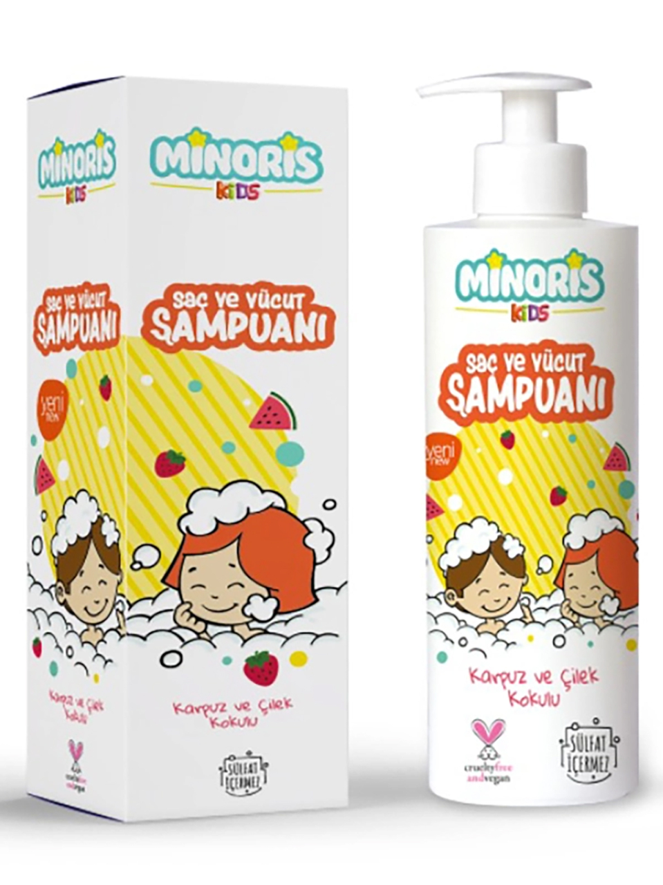 Minoris Kids Organik Saç ve Vücut Şampuanı 400 ml - 1