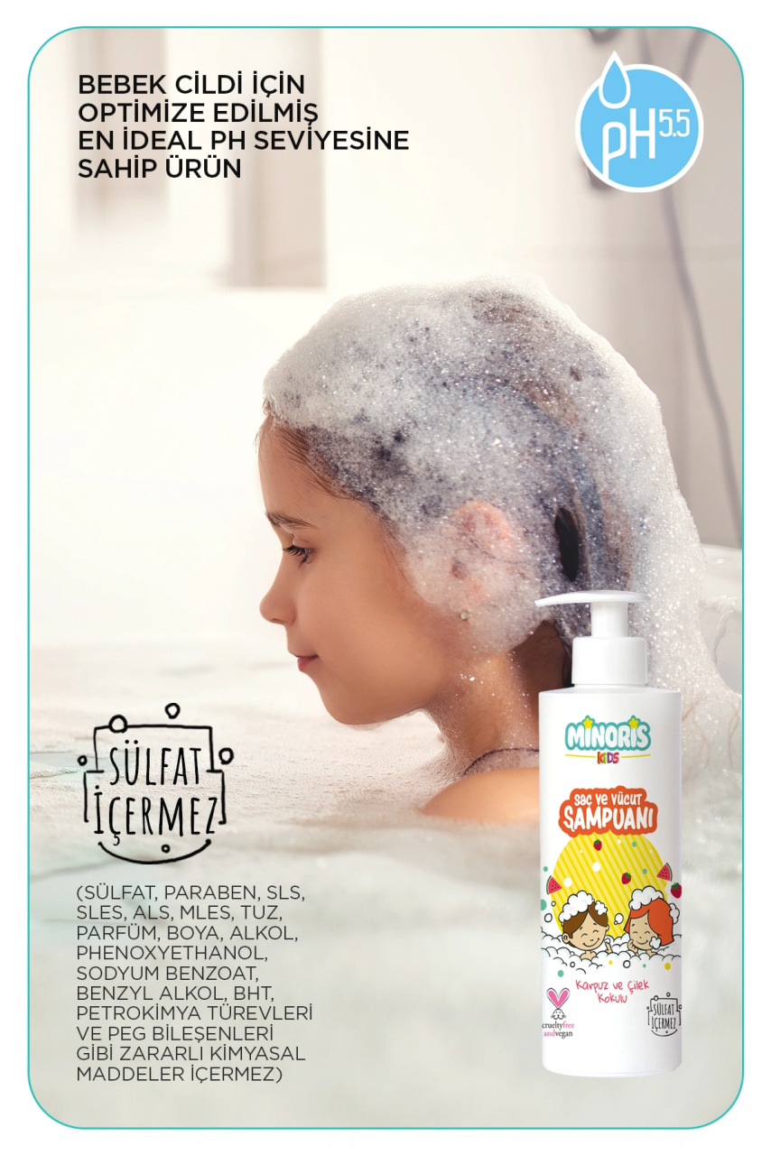 Minoris Kids Organik Saç ve Vücut Şampuanı 400 ml - 3