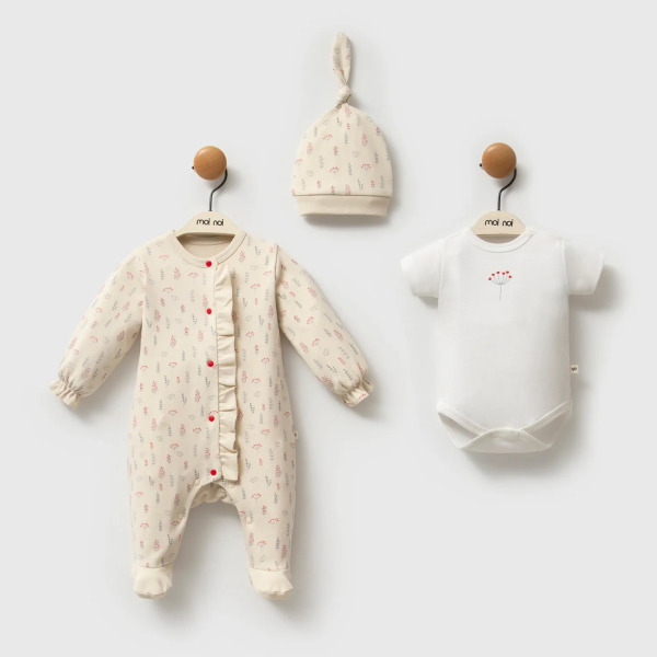 Moi Noi Kokina Overalls Badi Hat Set MNB3031 Beige - Moi Noi
