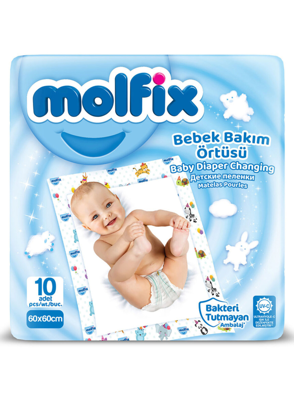 Molfix Bebek Bakım Örtüsü 60x60 10 Adet - 1