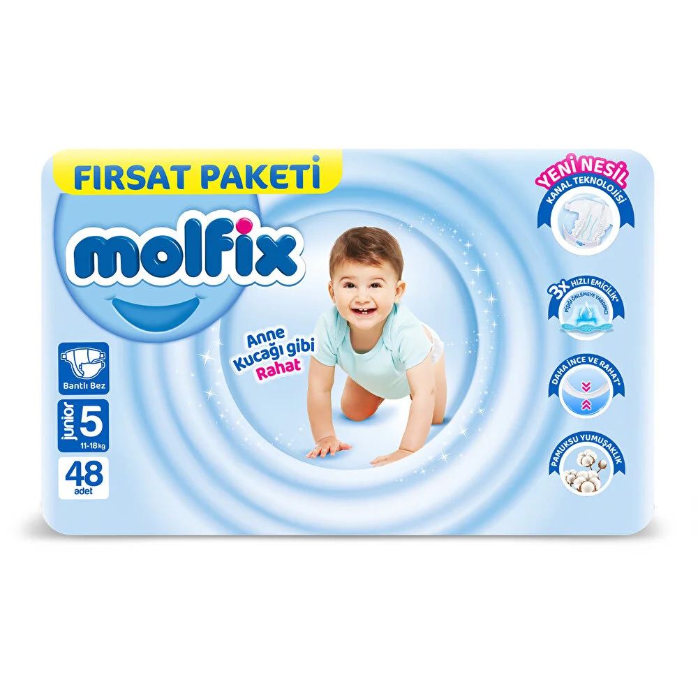 Molfix Bebek Bezi Fırsat Paketi 5 Beden 11-18 Kg 48 Adet - 1