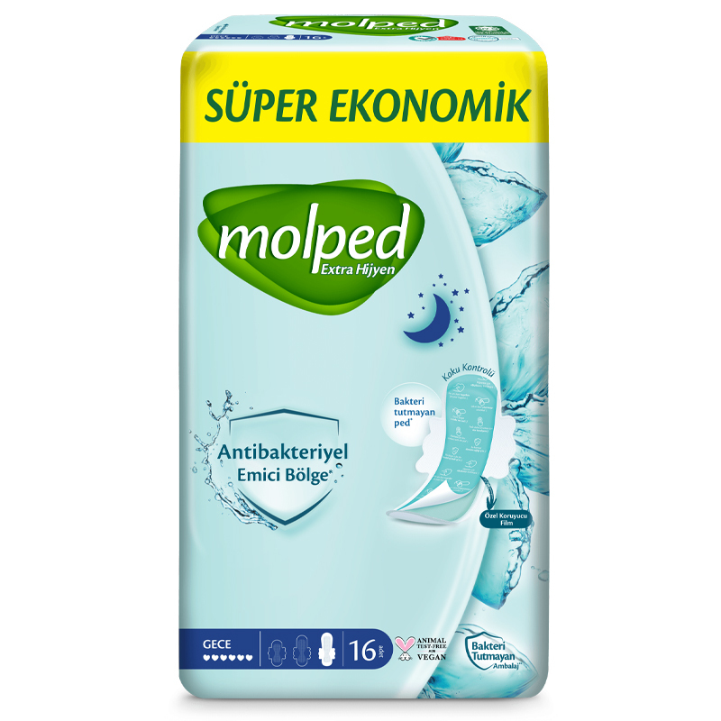 Molped Ekstra Hijyen Gece Ped Süper Eko 16 Adet - 1