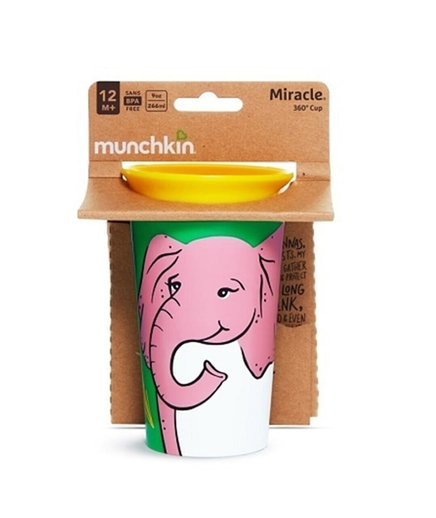 Munchkin Mucize 360° Wildlove Alıştırma Bardağı 12 Ay+ 266 ml Fil - 5