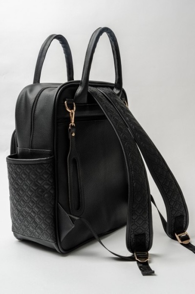 حقيبة ظهر M&Y Mia للعناية بالأم والطفل 7350 باللون الأسود - 4