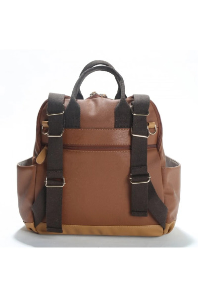 حقيبة ظهر هوليفيرا الجلدية للعناية بالأم والطفل من إم آند واي 7260 بلون بني - 2