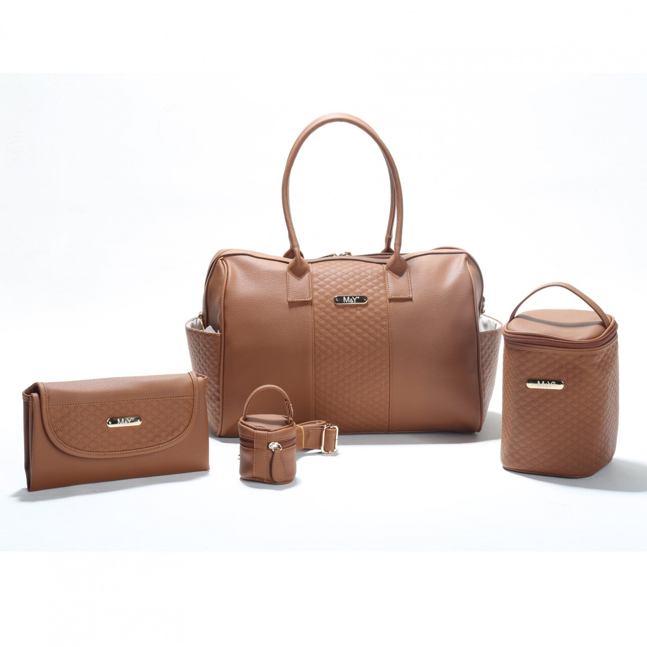 مجموعة حقيبة العناية بالأم والطفل من إم آند واي جايا، لون تان، 7240 - 1