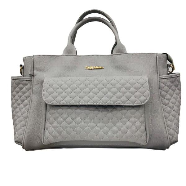 حقيبة أثينا الجلدية للعناية بالأم والطفل من إم آند واي 7110 باللون الرمادي - M&Y