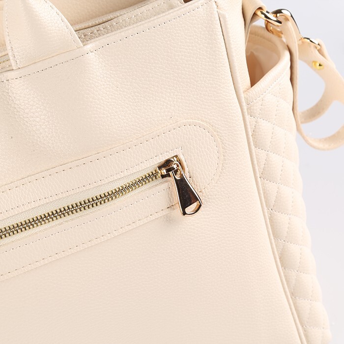 حقيبة أثينا الجلدية للعناية بالأم والطفل من إم آند واي 7110 كريمي - 3