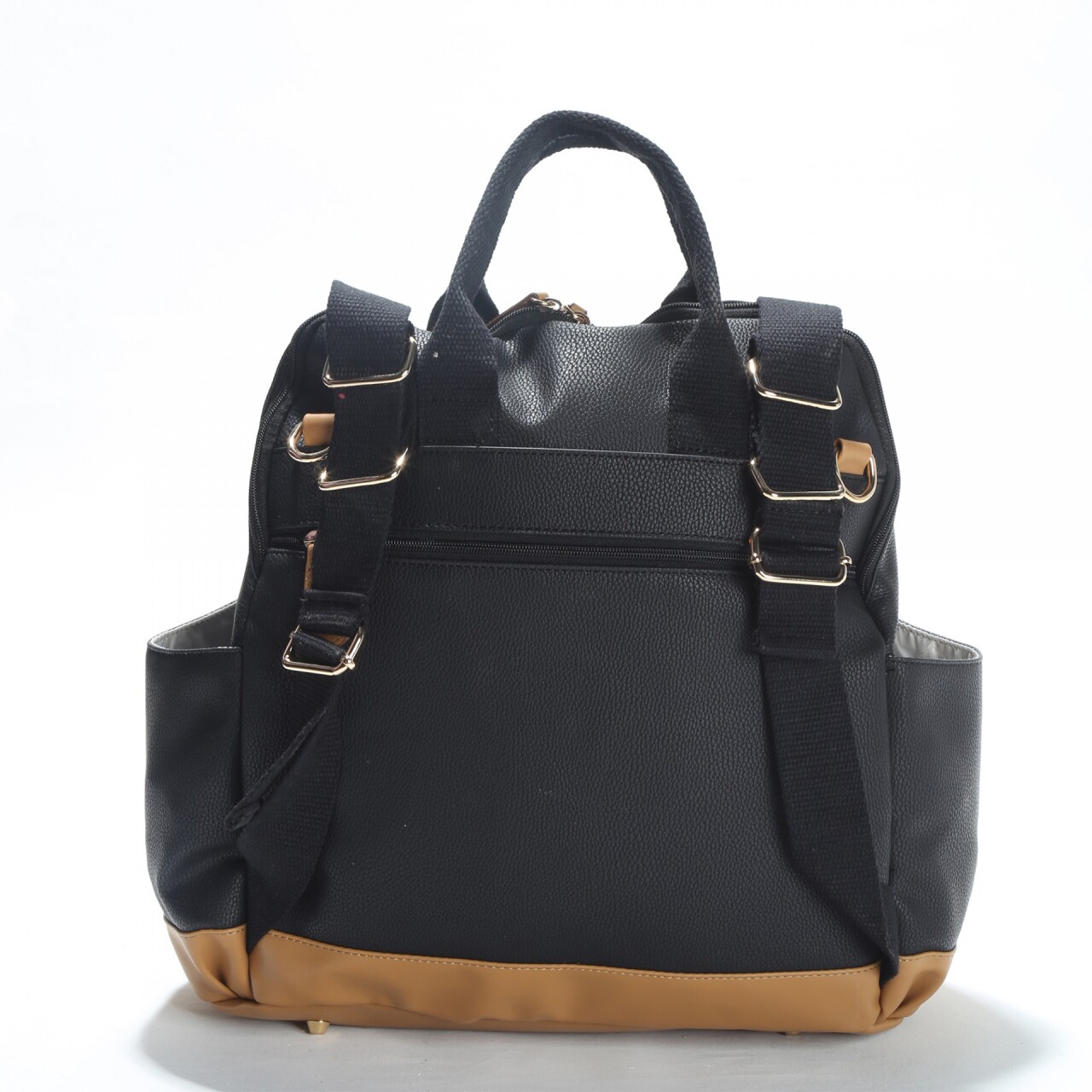 حقيبة ظهر M&Y Holifera الجلدية للعناية بالأم والطفل 7260 باللون الأسود - 2