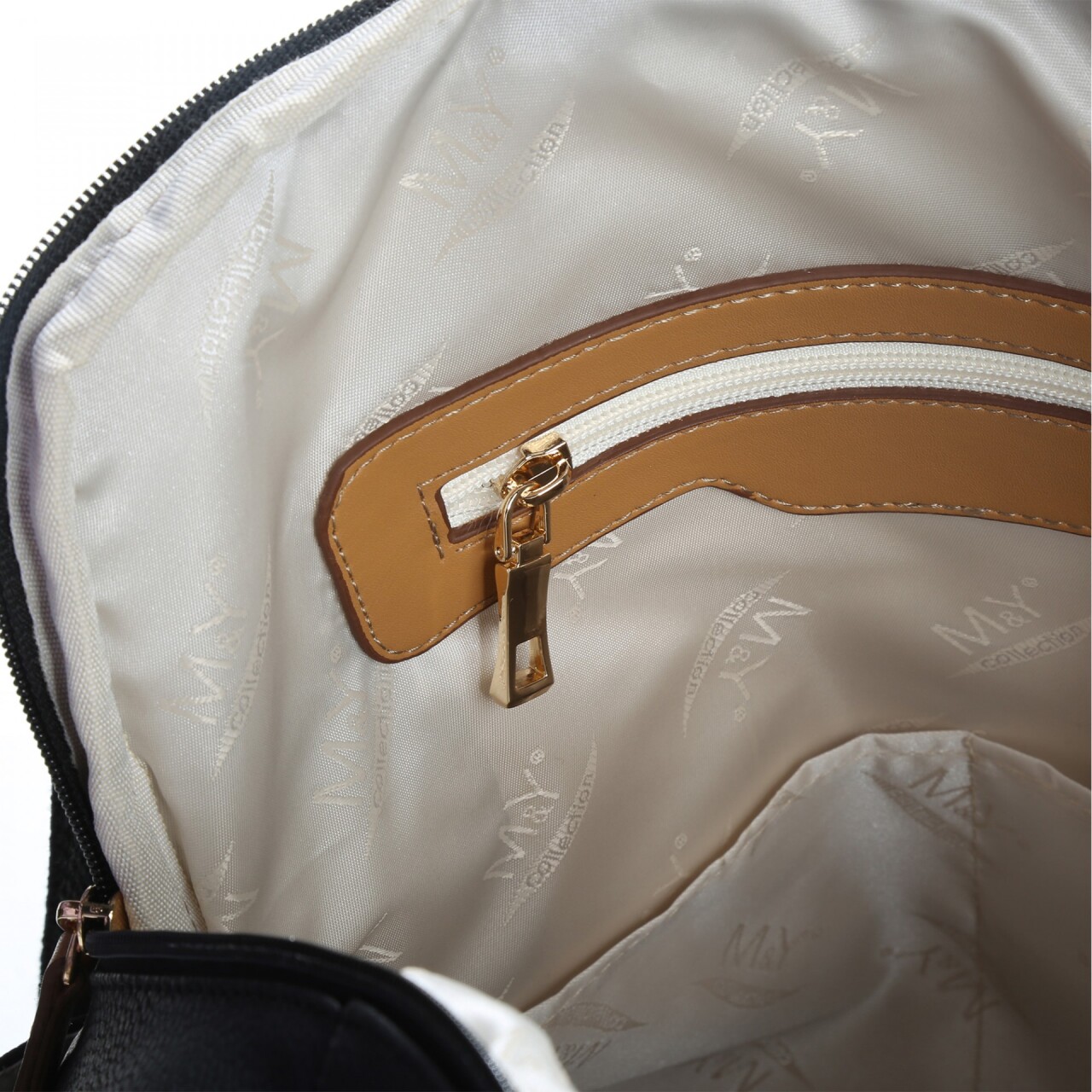 حقيبة ظهر M&Y Holifera الجلدية للعناية بالأم والطفل 7260 باللون الأسود - 5