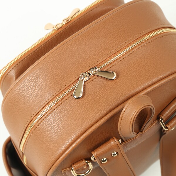 حقيبة ظهر M&Y Dust Leather للعناية بالأم والطفل 7130 بلون بني - 4