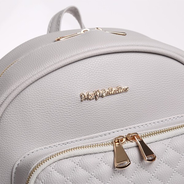 حقيبة ظهر M&Y Dust Leather للعناية بالأم والطفل 7130 باللون الرمادي - 3