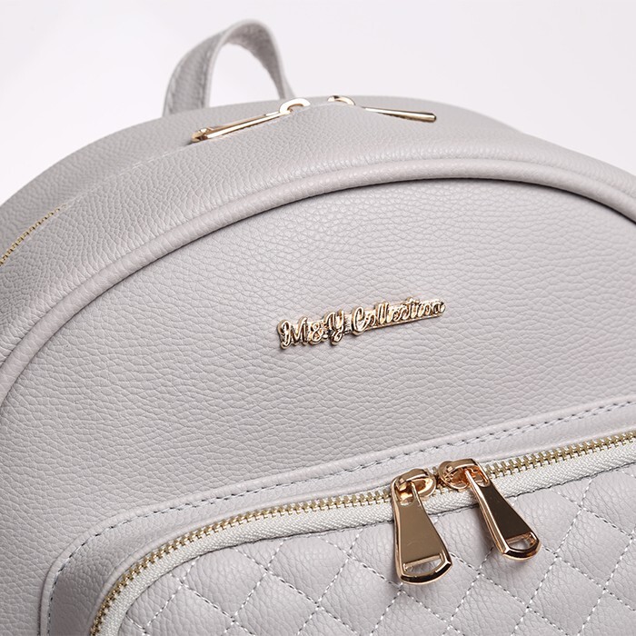 حقيبة ظهر M&Y Dust Leather للعناية بالأم والطفل 7130 باللون الرمادي - 3