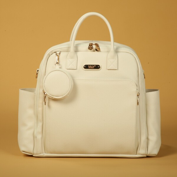 حقيبة ظهر مايا للعناية بالأم والطفل من إم آند واي 7310 كريمية - M&Y