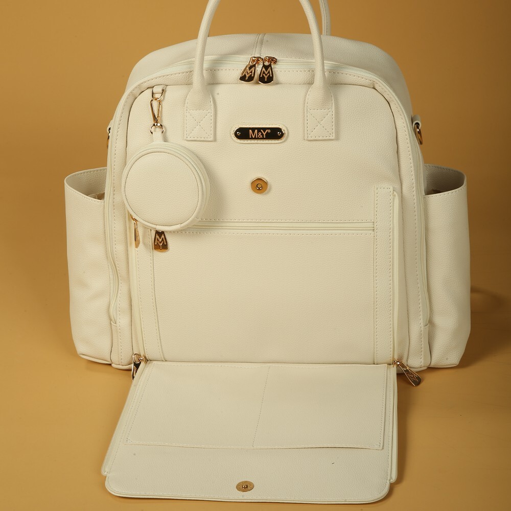 حقيبة ظهر مايا للعناية بالأم والطفل من إم آند واي 7310 كريمية - 2