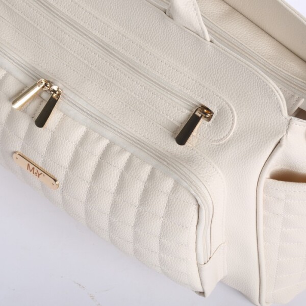 حقيبة جونو الجلدية للعناية بالأم والطفل من إم آند واي، لون كريمي، 7281 - 3