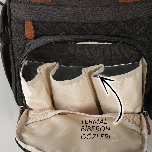 حقيبة ظهر M&Y Lucky للعناية بالأم والطفل 6690 باللون الأسود - 4