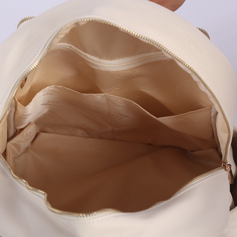 M&Y Dust Deri Anne Bebek Bakım Sırt Çantası 7130 Krem - 6