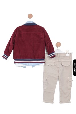12073 طقم بنطلون للأولاد، جاكيت بياقة بولو، يمكن ارتداؤه على الوجهين، من 2 إلى 5 سنوات - 4