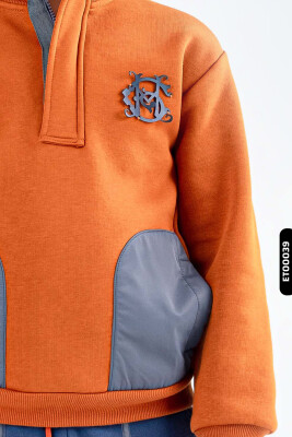 Naylon Cepli Yarım Balıkçı Yaka Sweatshirtli Erkek Çocuk Eşofman Takımıı 8-12 Yaş 7902 - 3