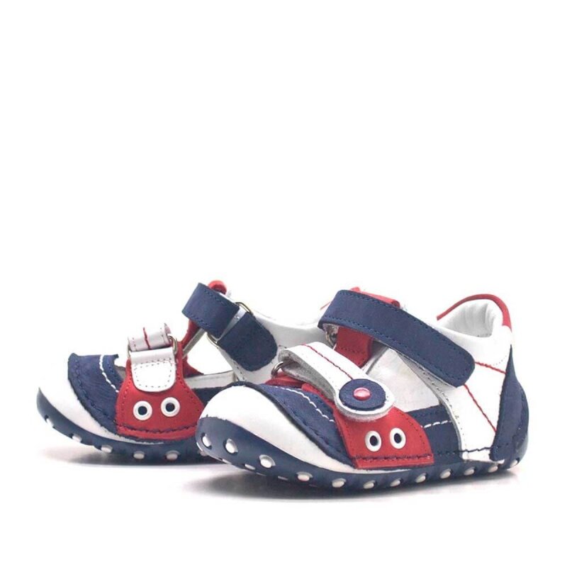 حذاء نينو الصيفي ذو الجلد الطبيعي باللون الأزرق الداكن المزود بشريط فيلكرو - 3