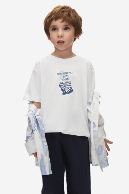 تي شيرت للأولاد من عمر 4 إلى 8 سنوات 48504 - NK KİDS