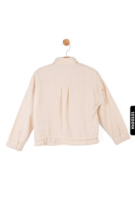 قميص بناتي بياقة مدببة وجيب مزدوج وأزرار من 8 إلى 14 سنة 36707 - 3