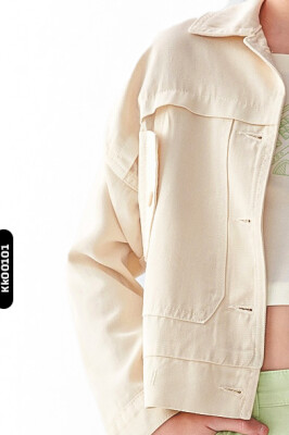 قميص بناتي بياقة مدببة وجيب مزدوج وأزرار من 8 إلى 14 سنة 36707 - 4