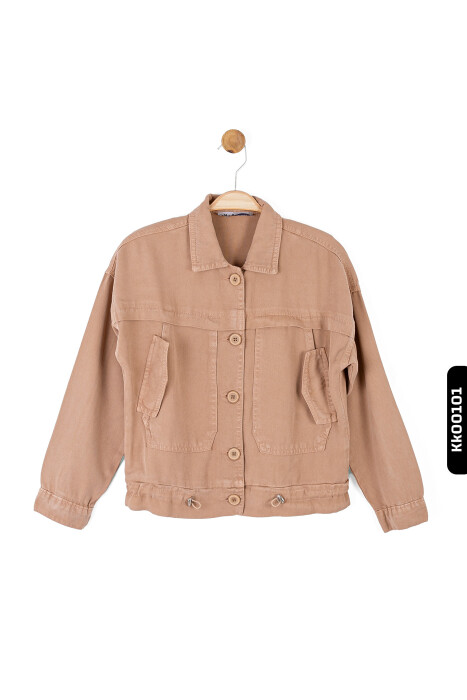 قميص بناتي بياقة مدببة وجيب مزدوج وأزرار من 8 إلى 14 سنة 36707 - 2