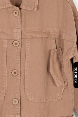 قميص بناتي بياقة مدببة وجيب مزدوج وأزرار من 8 إلى 14 سنة 36707 - 4