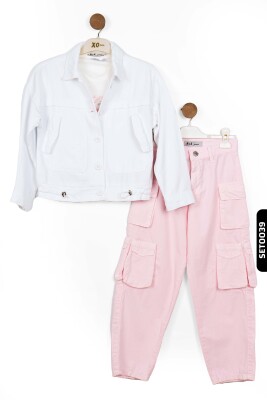 قميص بناتي بياقة مدببة وجيب مزدوج وأزرار من 8 إلى 14 سنة 36707 - 5