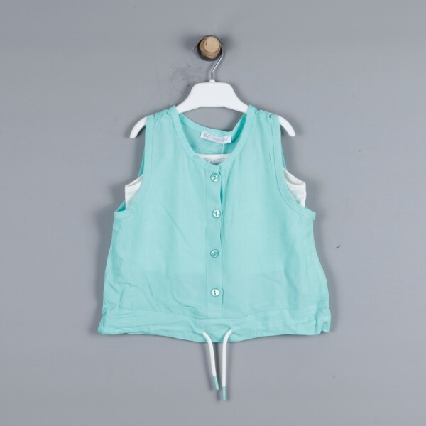 P-003461 (nk 32503) Kız Lets Go 2lı Bluz 4-8 Yaş Yeşil - Ekru - 3