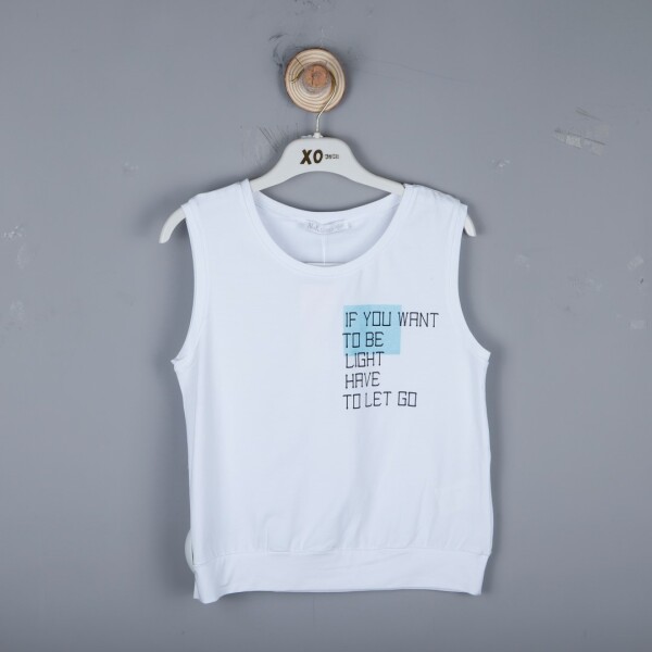 P-004008 (nk 32404) Kız Lıfe To T-Shırt 8-14 Yaş Ekru - Mavi - NK KİDS