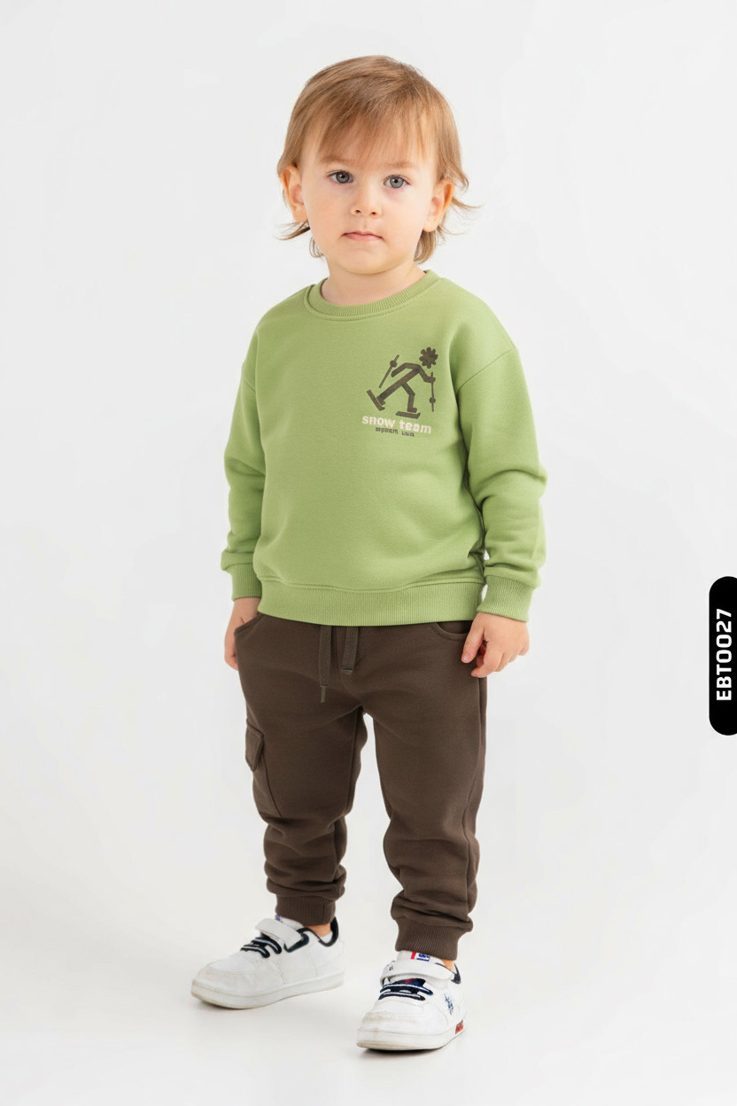 طقم بدلة مكون من قطعتين للأولاد من عمر 1 إلى 4 سنوات 0384 - 1