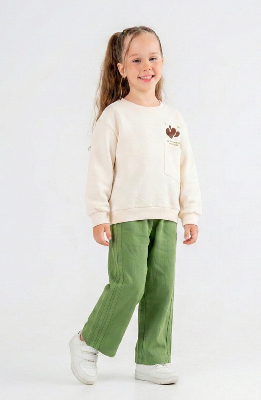 طقم بدلة بناتي مكون من قطعتين للأعمار من 8 إلى 14 عامًا SET0393 - 1