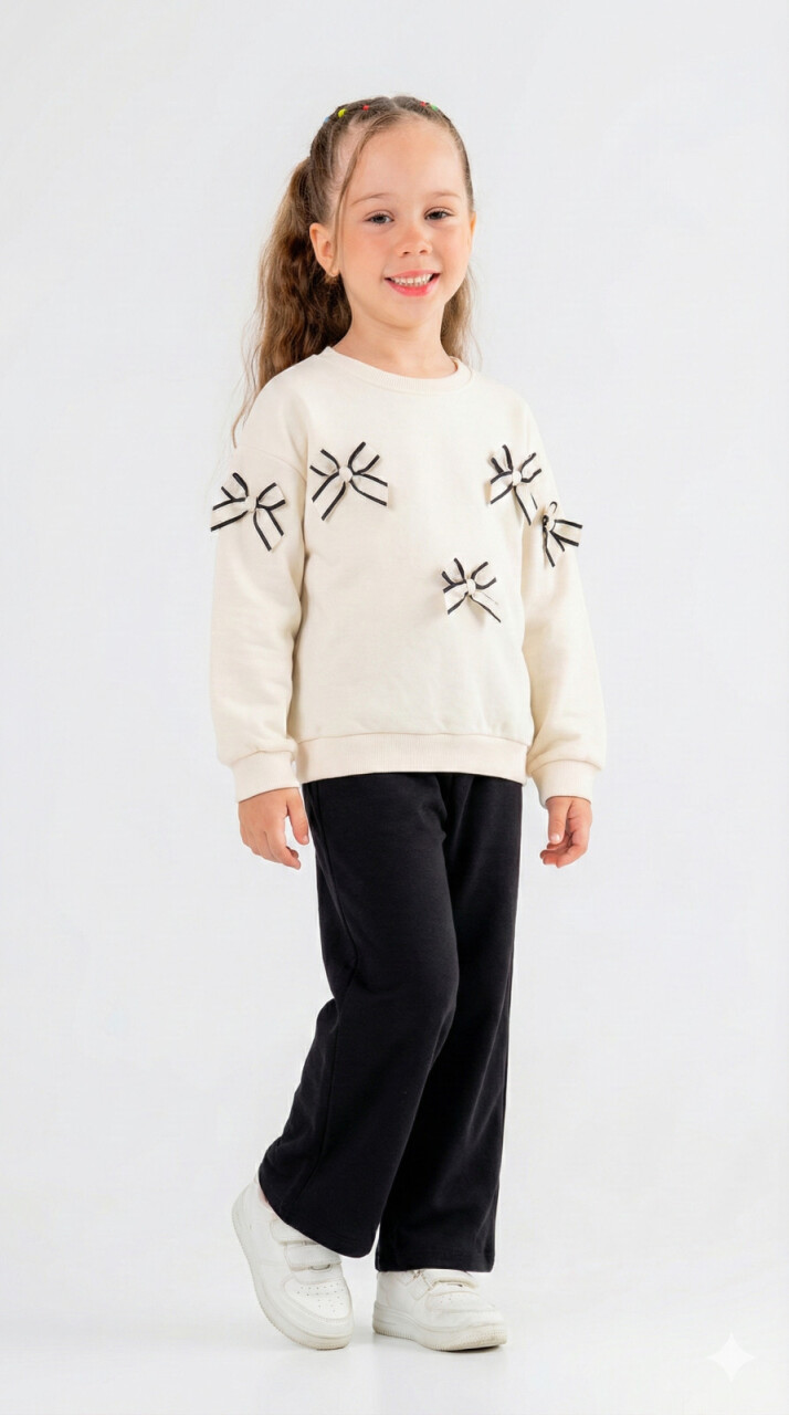 طقم بدلة بناتي مكون من قطعتين للأعمار من 8 إلى 14 عامًا SET0395 - 1