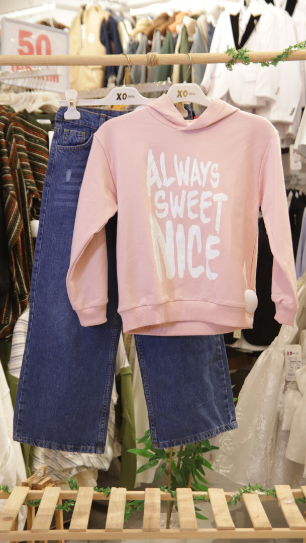 طقم بدلة بناتي مكون من قطعتين للأعمار من 8 إلى 14 عامًا SET0401 - 3