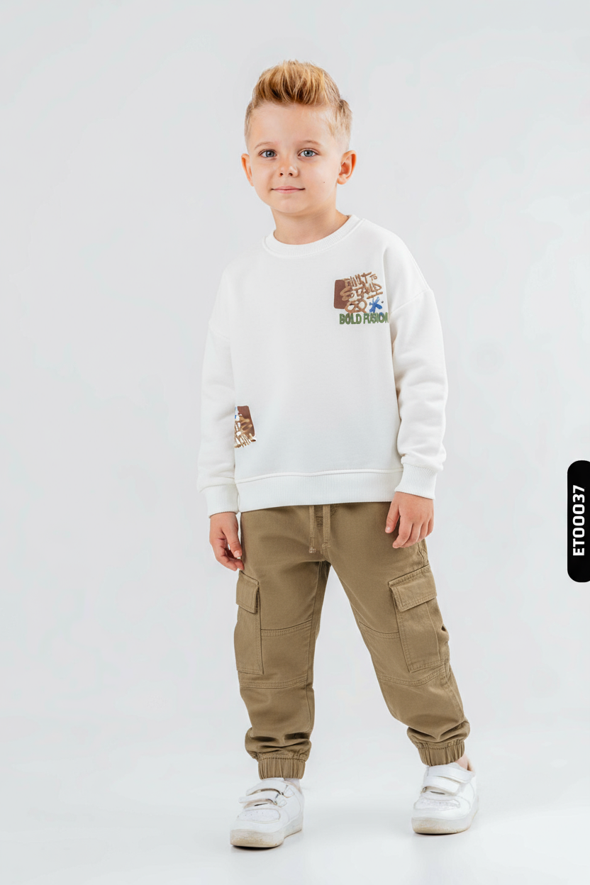 طقم بدلة مكون من قطعتين للأولاد من عمر 4 إلى 13 سنة SET0435 - 1