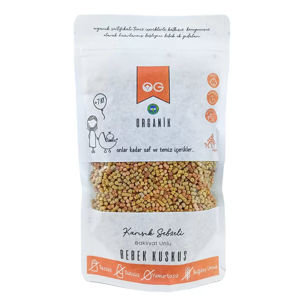OG Natural Organik Karışık Sebzeli Bakliyat Unlu Bebek Kuskus 250 Gr - 1