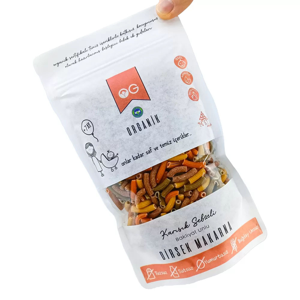 OG Natural Organik Karışık Sebzeli Bakliyat Unlu Dirsek Makarna 200 Gr - 3