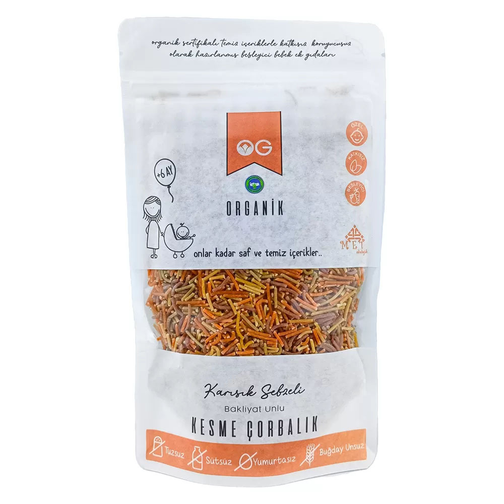 OG Natural Organik Karışık Sebzeli Bakliyat Unlu Kesme Çorbalık 200 Gr - 1